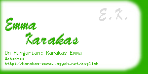 emma karakas business card